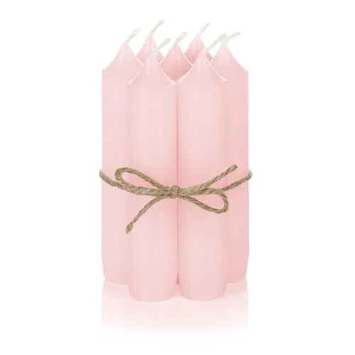 Nordstern Stabkerzen Rosa 6er Pack - Kleine Kerzen für Kerzenhalter, Adventskranz oder als Baumkerze - Ideale Tisch Deko für Hochzeit oder Weihnachten - 11 x 2,2 cm