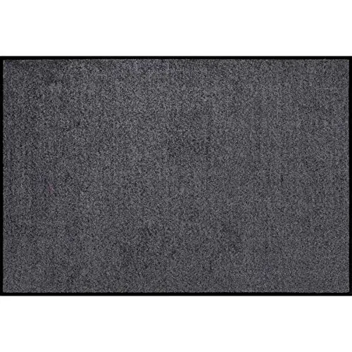 Salonloewe Fußmatte waschbar Anthrazit 40x60 cm - strapazierfähige und rutschfeste Wohnmatte für Innen und Außen, ideal für Allergiker und pflegeleicht bis 60 Grad waschbar