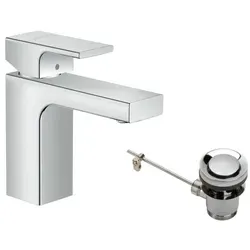 hansgrohe Vernis Shape Waschtischarmatur 71568000 - Waschtischarmatur mit Metall Zugstangen-Ablaufgarnitur, EcoSmart-Technologie für wassersparenden Genuss und komfortable Temperaturbegrenzung.