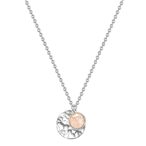 Glanzstücke München Damen Kreis aus 925/- Sterling Silber mit Rosenquarz - Elegante Halskette aus 925/- Sterling Silber mit zartem Rosenquarz, perfekt für jeden Anlass und ein stilvolles Accessoire für modebewusste Damen.
