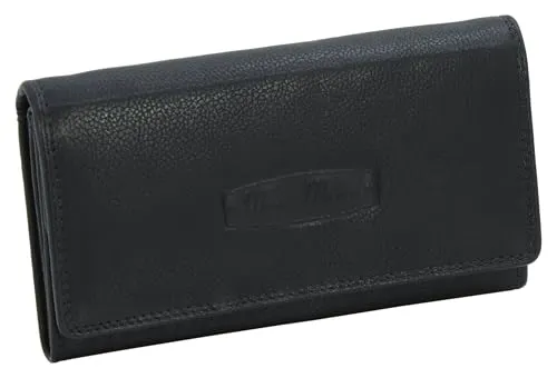 Money Maker Damen Leder Geldbörse mit RFID-Schutz - Damen-Geldbörse aus hochwertigem Leder, ausgestattet mit RFID-Schutz für maximale Sicherheit. Praktisches Design mit mehreren Fächern für Geldscheine, Münzen und Karten.