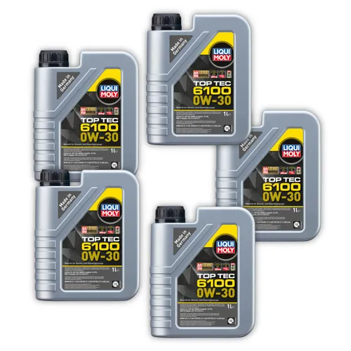 5x 1L LIQUI MOLY 20770 Motoröl Top Tec 6100 0W-30 u.a. BMW Longlife 12 FE