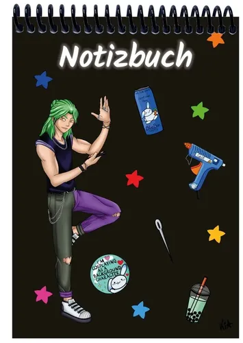 E&Z Verlag GmbH | A 4 Notizblock Manga Quinn, schwarz, blanko | Deutsch (2022)