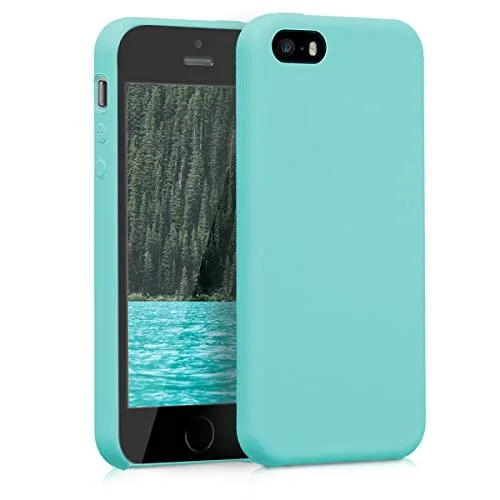 kwmobile Handyhülle für Apple iPhone SE (1.Gen 2016) / iPhone 5 / iPhone 5S Hülle - Case Silikon - Kabelloses Laden - Schutzhülle Cover in Mintgrün