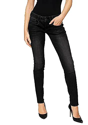 Herrlicher Jayden Slim Low Damen Jeans - Stylische Slim Fit Jeans für Damen in Schwarz, ideal für einen modernen Look. Mit hohem Tragekomfort dank 98% Baumwolle und 2% Elasthan.