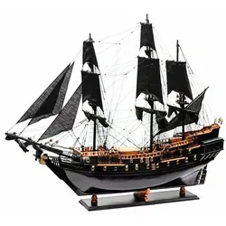 Casa Padrino Luxus Piratenschiff mit Massivholz Ständer Schwarz