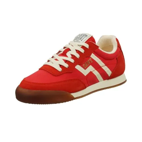 Gant Damen Beylana Sneaker - Rote Sneaker in Größe 39 EU - Damen-Sneaker aus hochwertigem Leder mit flacher Gummisohle, ideal für den Alltag und stylish im Design.
