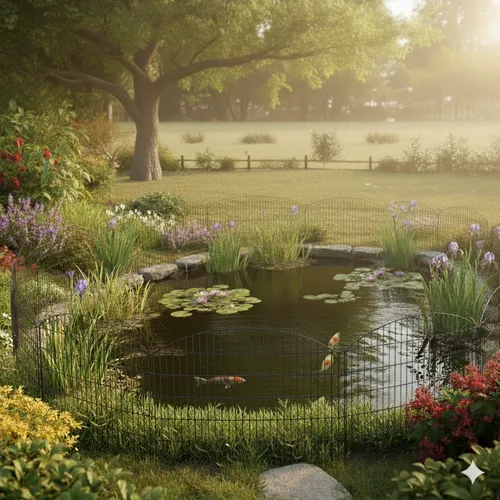 HC Garten & Freizeit Metallzaun Teichzaun Oberbogen Komplettset