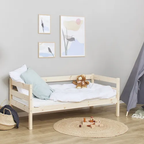 Hoppekids Einzelbett ECO Comfort - Kiefer Massivholz, 70x160 cm - Hochwertiges Kinderbett aus Kiefer Massivholz, zertifiziert mit dem Nordischen Umweltzeichen, bietet Sicherheit und Nachhaltigkeit für das Kinderzimmer.