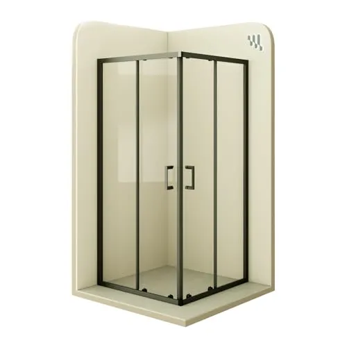 MOG Duschkabine mit Schiebetüren 90x90 cm Höhe: 185 cm Eckdusche mit Rollensystem aus 6mm ESG Glas DK79 - alle Grössen