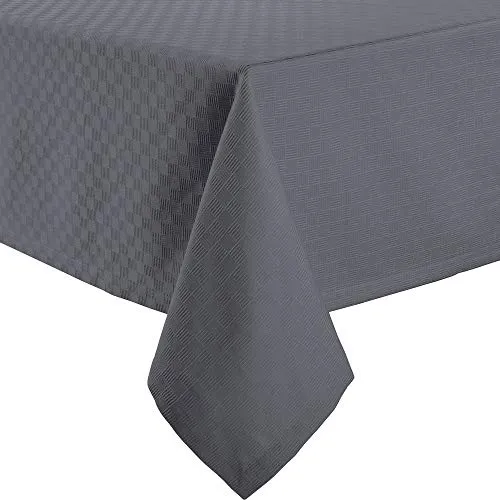 Erwin Müller Tischdecke, Tischwäsche Jacquard Karo, Paderborn dunkelgrau Größe 130x190 cm - fleckabweisend, schmutzunempfindlich und leicht zu reinigen (weitere Farben, Größen)