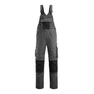 Mascot Augsburg Latzhose Größe 76C52, dunkelanthrazit/schwarz - Robuste Latzhose für Handwerk und Industrie mit ergonomischen Knietaschen aus CORDURA, verstellbaren Trägern und zahlreichen Taschen für optimale Funktionalität.