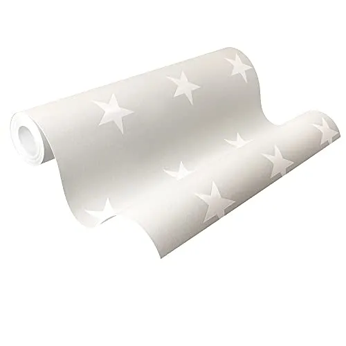 Vliestapete Sterne Stern Glanz beigegrau weiß 34760-2 HOMEFACTO:RI