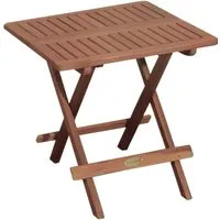 DELUKE Gartentisch BREMEN Klappbar Eukalyptus Natur 50x50x50cm Klapptisch Esstisch Wetterfest Outdoor Tisch