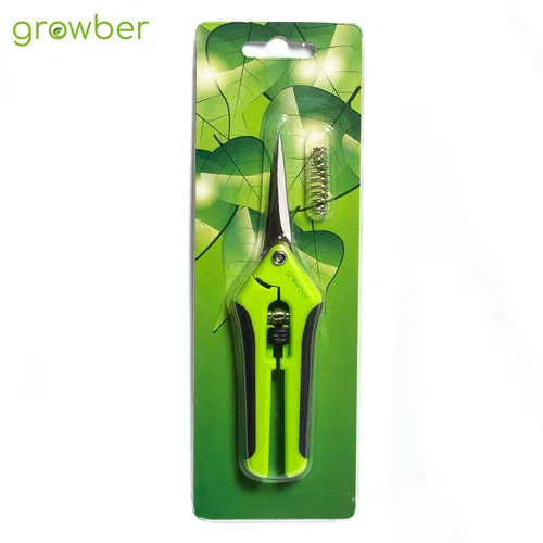 Neue Schere gebogen + 1 x Gratis Feder - Blütenschere, Pflanzschere, Trimm, Grow