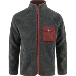 Fjällräven Vardag Pile Fleece Men Dark Grey/Maroon (XL) - Hochwertiger Fleece für Männer in Dunkelgrau/Maroon, ideal für kühle Tage und Outdoor-Aktivitäten. Bequem und warm, perfekt für Abenteuer in der Natur.