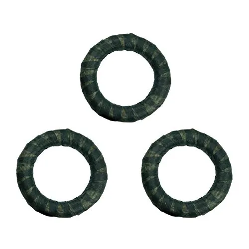 DekoPrinz Strohkränze mit Vlies, 3 Stück | ø 33 cm Durchmesser | 6 cm Stärke | Strohrömer, Türkranz, Deko-Kranz, Kranz-Rohling, Strohring