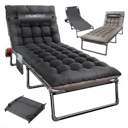 Relaxdays Campingbett klappbar 250kg Schwarz,Grau