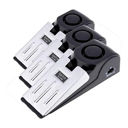 Mengshen 3-Pack Sicherheits-Keil-Türstopper Alarmstopper-Blockierung Travel Home Security Alert 120db (Packung mit 3) MS-M68