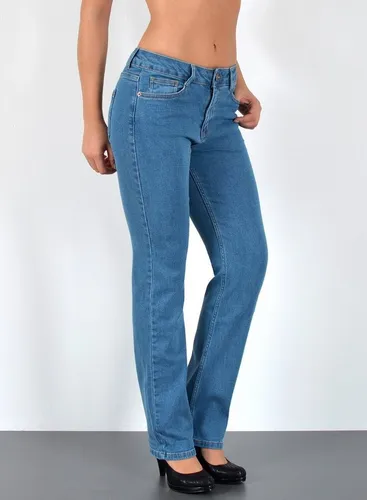 ESRA Straight-Jeans Damen Jeans Geradeschnitt Stretch Jeans Damen Regular Fit G4 Sale High Waist Jeans Damen Straight Hose Regular Jeans bis Große Größe