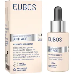 Eubos Anti Age Hyaluron 3D Booster 30 ML - Arzneimittel zur Faltenreduktion mit 3-fach-Hyaluron-Komplex und Pro-Vitaminen für eine straffe, glatte Haut. Parfümfrei und parabenfrei für hohe Verträglichkeit.
