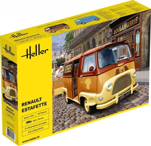 Heller 80743 Renault Estafette 1:24 Bausatz - Modellbau Bausatz des Renault Estafette im Maßstab 1:24, ideal für Modellbau-Enthusiasten und Sammler, unmontiert für individuelle Gestaltung.