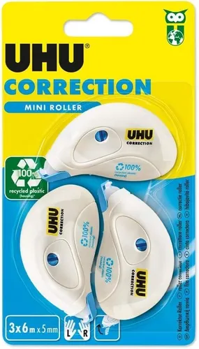 Uhu Correction mini Roller 3x 6m x 5mm Korrekturroller Korrekturhilfe Schule