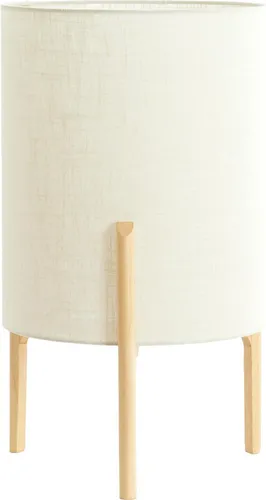Light & Living Tischlampe Litto, Braun, Holz, Rund, 35 cm Durchmesser