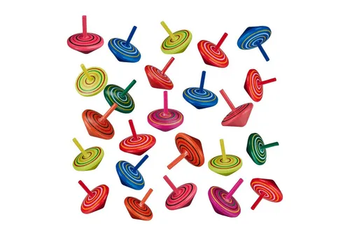 relaxdays Kreisel Bunte Kreisel aus Holz 24er Set