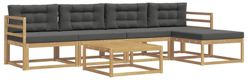 vidaXL Outdoor-Sofagarnitur 6-teilig in Weiß und Anthrazit