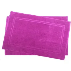 Julie Julsen Badematte Pink 70 x 120 cm - Badteppiche aus 100% Baumwolle mit Doppelrahmen-Design, perfekt für ein stilvolles Badezimmer und besonders weich für Ihre Füße.