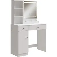 Vicco Schminktisch Silvia mit LED-Spiegel, Weiß, 90 cm in weiß von Vicco