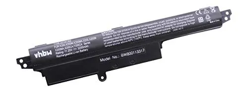 vhbw Akku kompatibel mit Asus VivoBook F200MA-CT066H, F200CA, F200CA-KX078DU, F200CA-KX019h Notebook (2200 mAh, 11,25 V, Li-Ion)