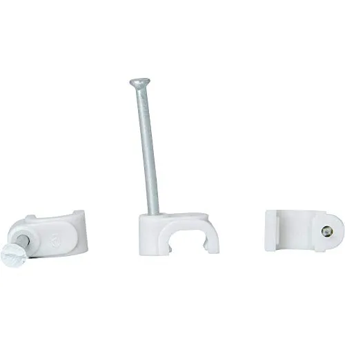 Kopp 346304082 Kabelschellen für 2-adrige Flachlitze (NYFAZ), mit Nägeln 25 mm, 50 Stück, grau