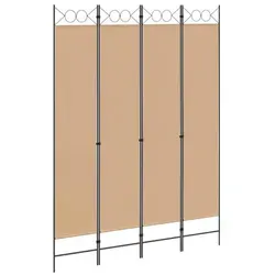 4-teiliger Raumteiler Beige 160 x 220 cm von vidaXL - Moderner Raumteiler aus 100% Polyester, ideal zur flexiblen Raumgestaltung. Mit seinem faltbaren Design bietet er Privatsphäre und passt sich jedem Wohnstil an. Perfekt für Schlafzimmer, Büros oder Wohnzimmer.