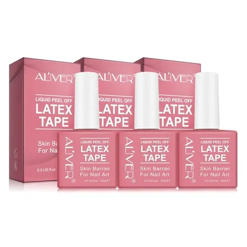 P-Beauty 3x Nagelhautschutz 15ml - Latex Peel off Liquid Tape, für perfekte Maniküre | schnelltrocknendes Flüssigband | Nagehaut Schutz vor Nagellack | Hautschutz für Nail Art Design | Latexband Nägel