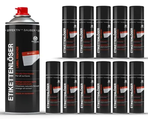 OCTOPUS Fluids Etikettenlöser Spray 200ml - Effektiver Etikettenentferner für alle Oberflächen, mit natürlichem Orangenölextrakt für müheloses Ablösen von Haftetiketten und Kleberesten. Ideal für Büro, Werkstatt und Haushalt.