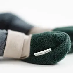 Hofbrucker Wollwalk-Babyschühchen in Dunkelgrün - 20/21