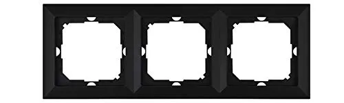 Unterputz Steckdose Schuko Ein/Ausschalter Serienschalter Taster Wechselschalter Abdeckrahmen 1,2,3,4,5-fach Schalter- und Netzsteckdosenserie Matt Schwarz (Abdeckrahmen 3-fach)