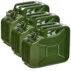 BW Benzinkanister Metall 10L - Olivgrün - TÜV-geprüft & UN-zugelassen - Benzinkanister aus robustem 0,9mm Stahl mit praktischem Ausgießer. Ideal für Benzin, Diesel und mehr. Hohe Sicherheit durch UN-Zulassung und militärische NATO-Standards.