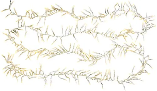 Lunartec Cluster Lichterkette: LED-Büschel-Lichterkette, 300 warmweiße LEDs, 8 Leucht-Modi, IP44, 3 m (Büschellichterkette außen, Cluster, Weihnachtsbaumkerzen)