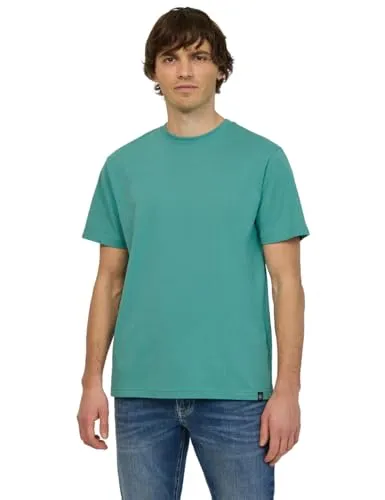 Street One MEN Basic T-Shirt aus Reiner Baumwolle Caribbean Green L