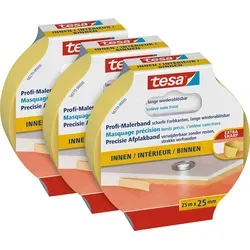 TESA 56270-03 - Malerband tesa Professional, 25 m x 25 mm, gelb, 3 Stück