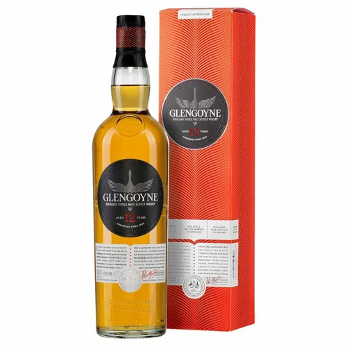Glengoyne 12 Jahre Single Malt Scotch Whisky - Schottischer Whisky, 12 Jahre gereift, mit einem vollmundigen Geschmack und einem Hauch von Früchten und Gewürzen, ideal für Genießer.