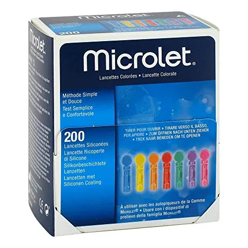 MICROLET Lanzetten farbig 200 St Lanzetten