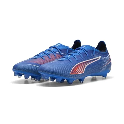 Puma Ultra 6 Pro FG/AG Fußballschuhe Blau EU 42 1/2 - Fußballschuhe für Geschwindigkeit und Traktion, mit revolutionärem SPEEDSYSTEM-Außensohlen-Design und recyceltem Mesh-Obermaterial für umweltbewusste Leistung.