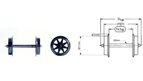 Fleischmann 534019, Doppelspeichenradsatz, H0 von FLEISCHMANN