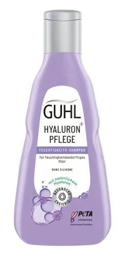 Guhl Hyaluron+ Pflege Shampoo 250 ml - Feuchtigkeits-Shampoo für trockene Haare, silikonfrei und mit natürlichem Hyaluron für intensive Feuchtigkeit und gesund glänzendes Haar.