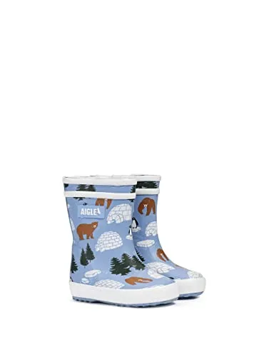 Aigle Unisex Baby Flac F Pt2 Gummistiefel, Mehrfarbig Igloo, 20 EU - Robuste, gefütterte Gummistiefel für Kinder, perfekt für Regen und Pfützen. Einfache Anziehhilfe durch das weiße Doppelband und bequemes Design mit Naturkautschuk und weichem Futter.