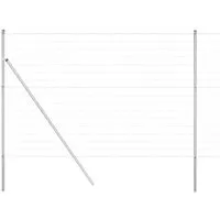 vidaXL Zaun mit Pfosten Silber 1.5 x 10 m Stahl - Gartenzäune für stilvolle Abgrenzung, wetterfest und rostbeständig. Ideal für Gärten und Terrassen, sorgt für Sicherheit und Sichtschutz.
